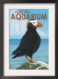 Visit the Aquarium, Tufted Puffin Scene Prints by Lantern Press 