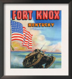 Fort Knox, Kentucky, Large Letters, View of a Tank and the US Flag Posters