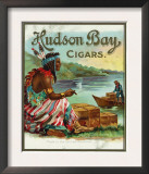 Hudson Bay Brand Cigar Outer Box Label, Native American Prints