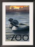 Visit the Zoo, Loons Scene Print by Lantern Press 