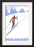 Cross Country Skier, Vail, Colorado Poster by Lantern Press 