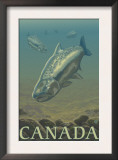Canada, Salmon View Art by Lantern Press 