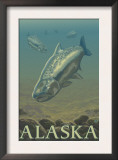 Alaska, Salmon View Prints by Lantern Press 