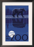 Visit the Zoo, Bear in the Moonlight Prints by Lantern Press 