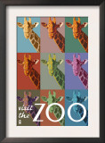 Visit the Zoo, Giraffe as Pop Art Prints by Lantern Press 