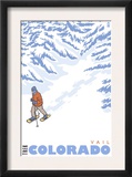 Stylized Snowshoer, Vail, Colorado Posters by Lantern Press 