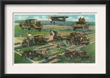 Fort Knox, Kentucky, View of the Units of the Armored Force Division, Tanks and Trucks Prints