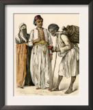 Egyptian Couple Buying a Drink from a Water-Seller in Port-Said, Egypt Poster