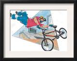 Boy on Stunt Bike Posters