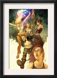 Runaways 1 Cover: Dean, Karolina, Minoru, Nico, Hayes, Molly, Stein, Chase and Runaways Posters by Jo Chen