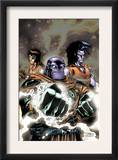 Thanos 12 Cover: Thanos and Gladiator Swimming Print by Ron Lim