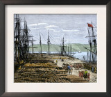 Lumber Wharf on the North Pacific Coast, c.1880 Posters