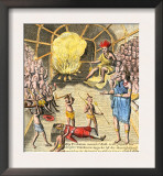 Pocahontas Begs Powhatan to Spare John Smith's Life, in Jamestown, Virginia Colony Print