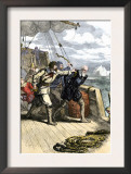 Mutineers Send Henry Hudson and His Son Overboard to Die Adrift in a Small Boat in the Arctic 1611 Prints