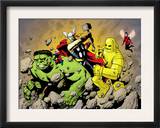 Avengers Finale 1 Group: Hulk, Thor, Iron Man, Wasp and Avengers Fighting Prints by Eric Powell