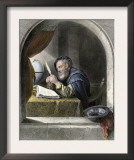 Writing Master Using a Quill Pen Prints