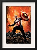 Captain America 35 Cover: Captain America Prints by Butch Guice