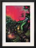 X-Factor 34 Cover: She-Hulk and Strong Guy Fighting Poster by Boo Cook