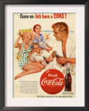 Coca-Cola Beach Family Poster