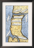 First Map of the Strait of Magellan from Magellan's Circumnavigation of the Earth in 1519 Posters
