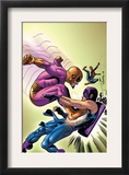 Marvel Adventures The Avengers 35 Cover: Batroc The Leaper, Hawkeye and Spider-Man Poster by David Williams
