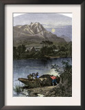 Fur Traders' Boat Piled High with Pelts on the Bear River, Utah Prints