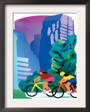Cyclists on Mountain Trail Poster
