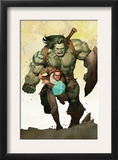 Incredible Hulk 601 Cover: Banner, Bruce and Skaar Stretching Posters by Ariel Olivetti