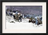 George Washington's Army Crossing the Icy Delaware River to Attack Trenton, December 1776 Prints