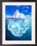 A View of an Iceberg from Above and Below Water Art