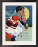 Romantic Moonlit Ice Skating Posters