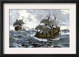 Retreat of the Spanish Armada from England in Stormy Seas, c.1588 Prints