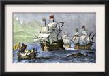 Columbus Expedition Coasting Along the Northern Shore of Cuba Posters