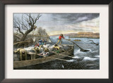 Fur-Traders on the Missouri River Attacked by Native Americans Poster