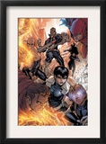 Avengers: The Initiative 16 Group: Nick Fury, Phobos, Yo-Yo, Hellfire, Druid, Stonewall and Quake Print by Stefano Caselli