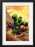 Marvel Adventures Hulk 12 Cover: Hulk, Thing and Juggernaut Prints by David Nakayama