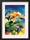 Marvel Adventures Fantastic Four 47 Cover: Hulk, Invisible Woman, Mr. Fantastic and Human Torch Posters by Jon Buran