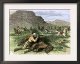 General Custer's Scout Surrounded by Hostile Arapahoes in the Black Hills, Dakota Territory, c.1874 Posters