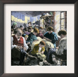 Garment Workers in a Crowded Sweatshop, an Evasion of Factory Labor Regulations, c.1890 Poster