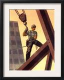 A Steel Worker Standing on Beams Posters