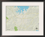 Political Map of Seneca, SC Prints