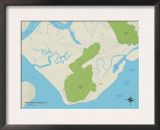 Political Map of Seabrook Island, SC Print