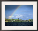 Rainbow Over Vershinino C18th St. Nikola Chapel, Kenozersky National Park. Lake Kenozero, Russia Prints by Igor Shpilenok