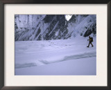 Climber Passing by High Camp, Nepal Poster by Michael Brown