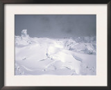 Climbers Crossing a Dark and Snowy Khumbu Ice Fall, Nepal Posters by Michael Brown