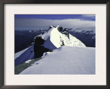 Climbing up a Ridge on Mt. Aspiring, New Zealand Prints by Michael Brown
