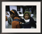 Small Baby on the Back of Young Girl, Nepal Posters by David D'angelo