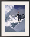 Climber Scaling the Khumbu Ice Fall, Nepal Prints by Michael Brown