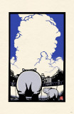 Ryo Takagi Hippo Mom and Child Masterprint by Ryo Takagi