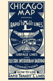 Chicago Map Rapid Transit Lines Photo